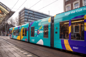 Colt ads on tram