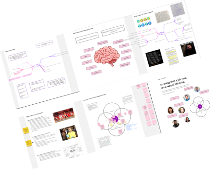 collage of diagrams and thinking