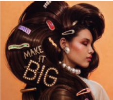 Woman with oversized hair