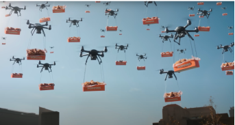Drones delivering packages